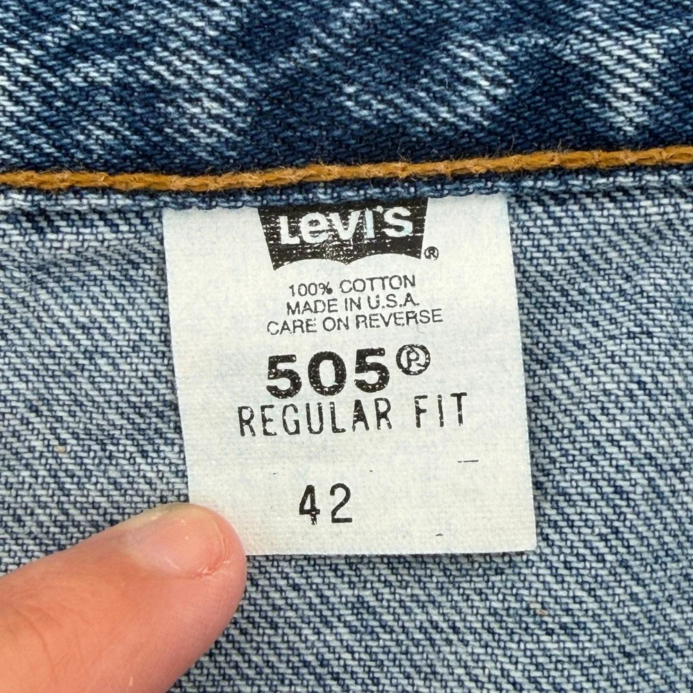Vintage Levis 505 Mens 42 Regular Fit Denim Shorts Blue Made in USA 90s 511-0199